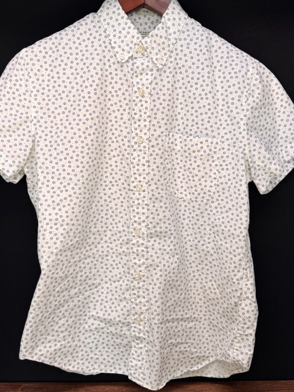 J.Crew Secret Wash Floral Print Short Sleeve Shirt Medium